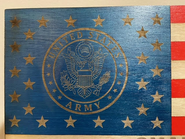 U.S. Army Custom Wooden Flag