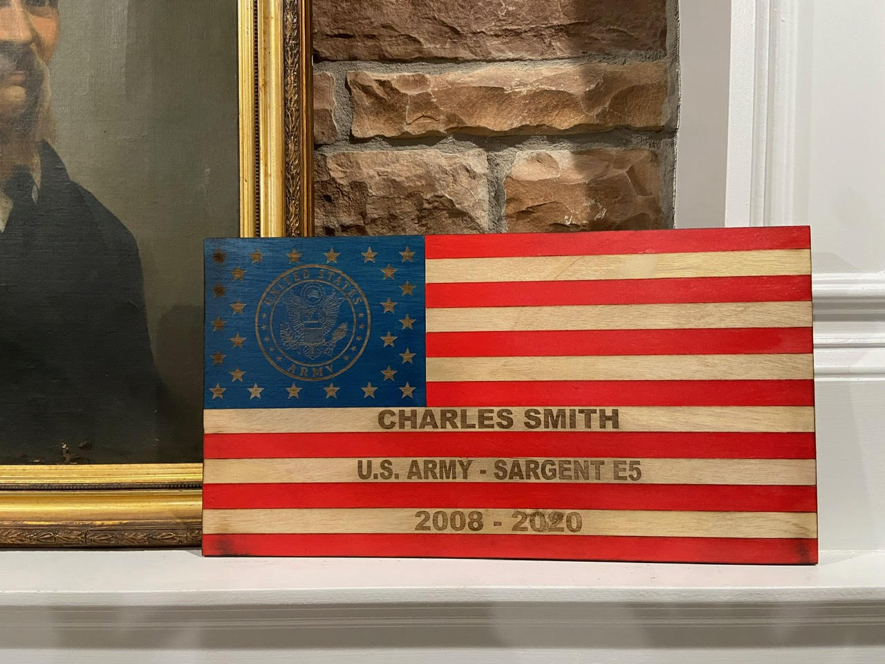 U.S. Army Custom Wooden Flag