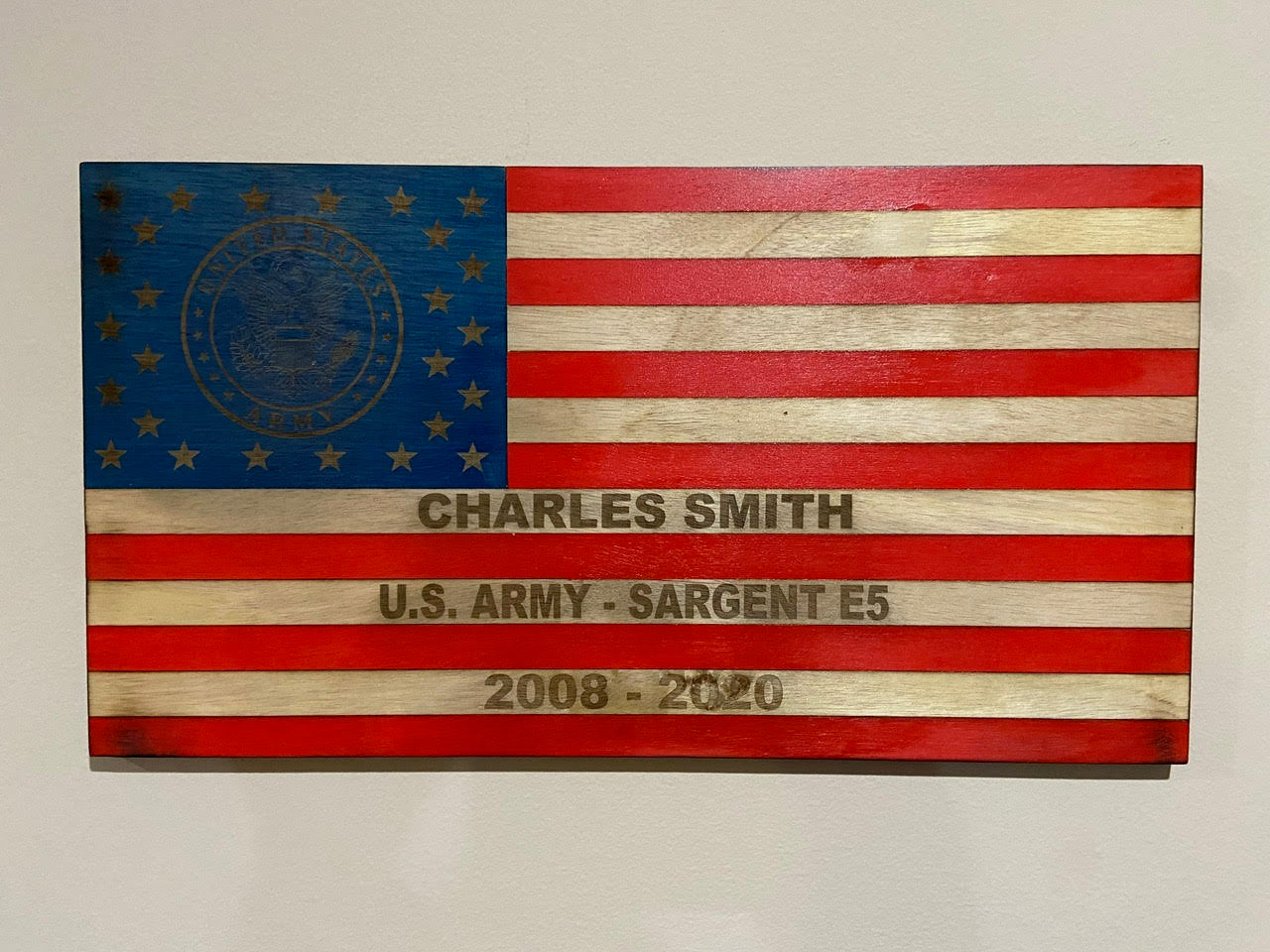 U.S. Army Custom Wooden Flag