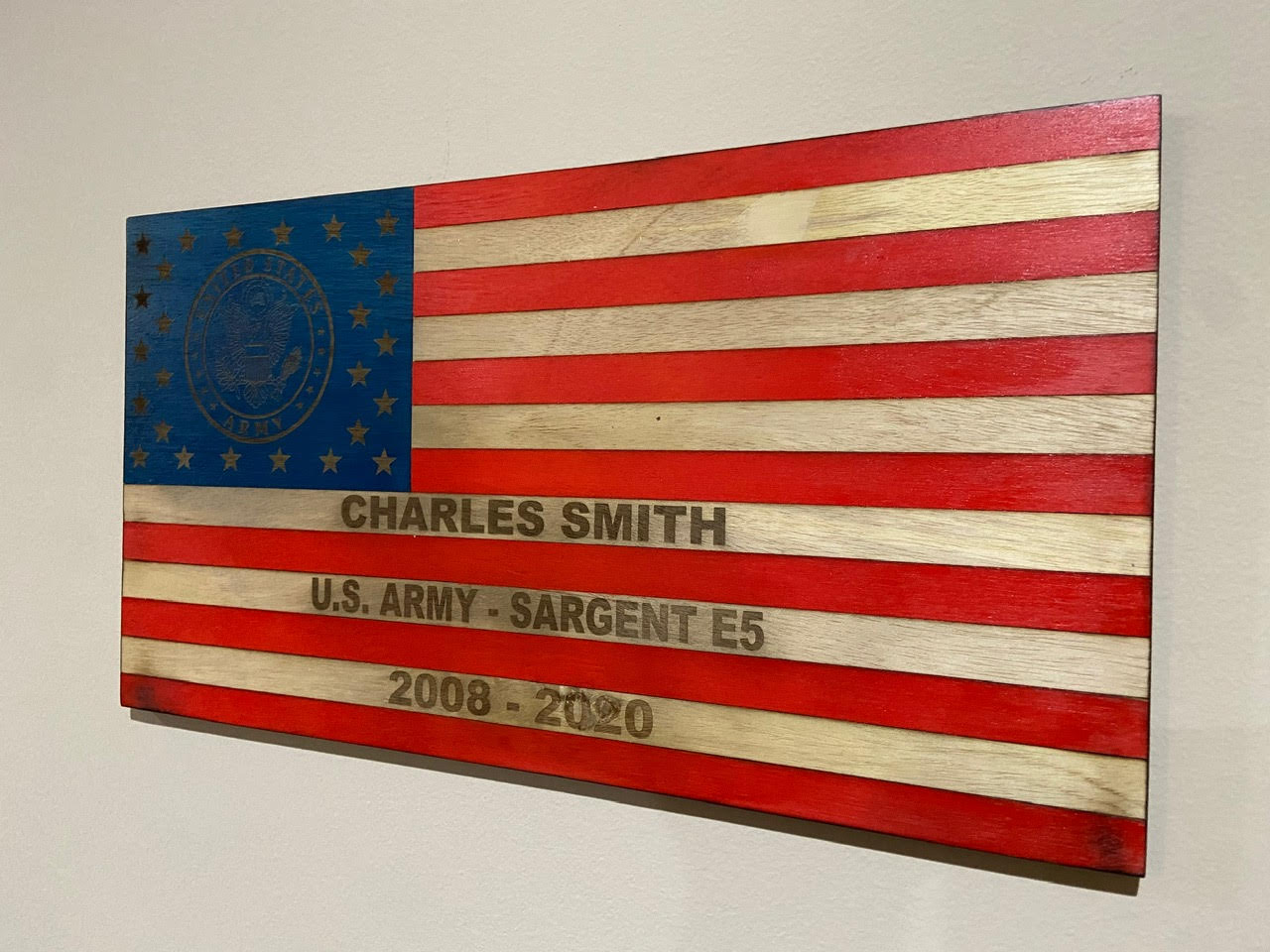 U.S. Army Custom Wooden Flag