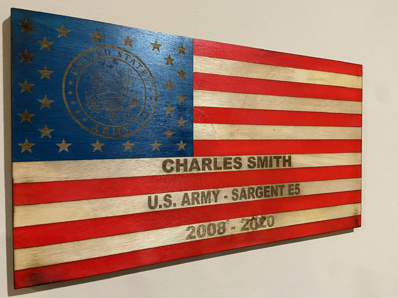 U.S. Army Custom Wooden Flag