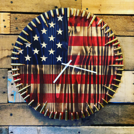 18 inch - American Flag Bullet Clock