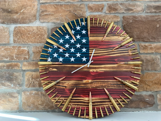 24 inch - American Flag Bullet Clock