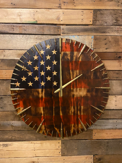 36 inch - American Flag Bullet Clock