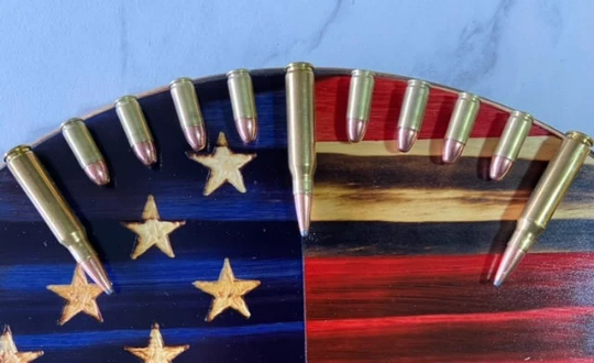 18 inch - American Flag Bullet Clock - 1776 Betsy Ross